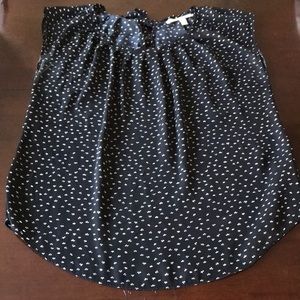 Cap sleeve ruche collar tie back work blouse